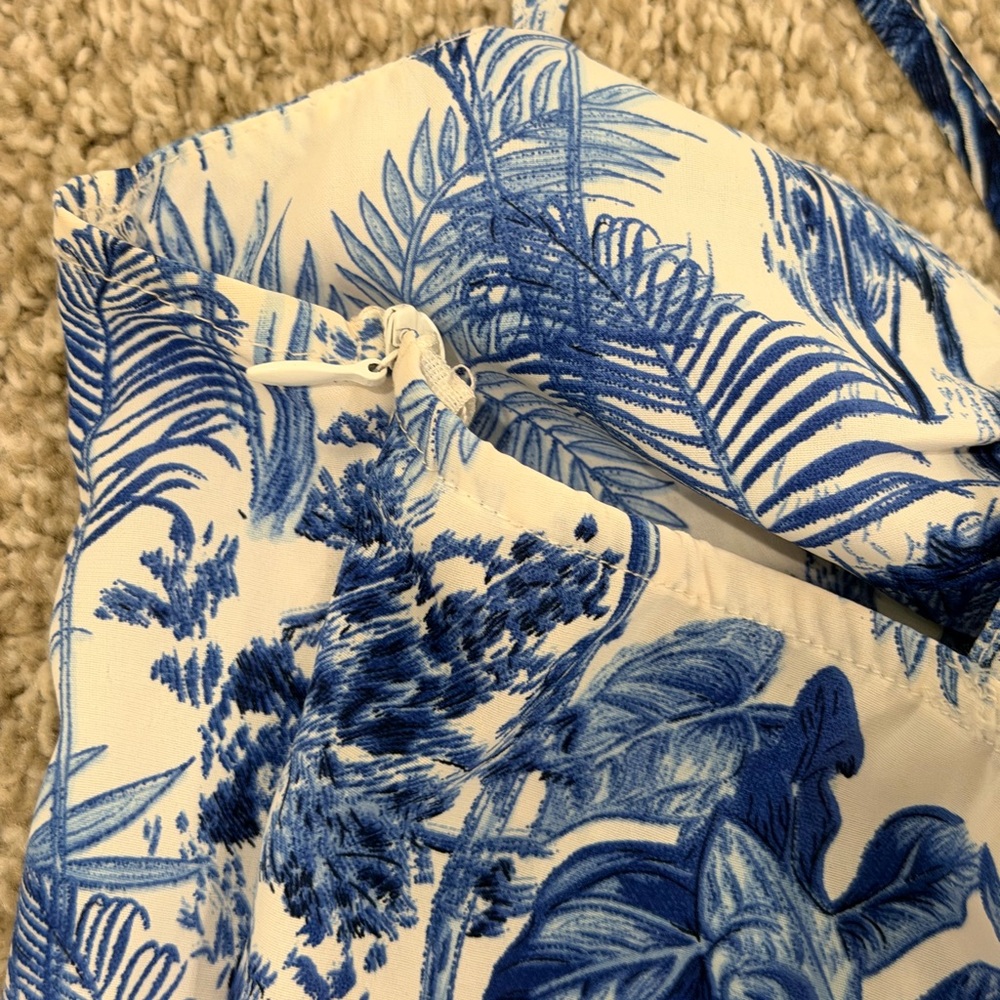 Cider Blue and White Tropical Slip Dress - Picture 7 of 8